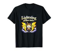 Lightning Strikes Twice Electrician Humour Graphic T-Shirt