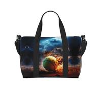 Lightning Tennis Sac de voyage à bandoulière pour femme Sac à main décontracté avec fermeture éclair Convient pour le travail, les voyages, le fitness, les voyages, le fitness, les voyages, noir