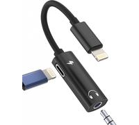 Lightning To 3.5mm Audio Jack Adapter (2 In 1) For Iphone 14 Pro Headphone Charging Cable Splitter Dual Plug Connector For Apple Mfi Aux Certified For Ipad Headphones Charger