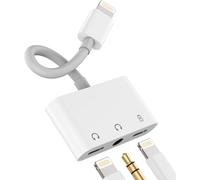 Lightning To 3.5mm Jack Adapter (2-In-1) Charger Headphone Accessories Microphone Aux Car For Apple For Iphone 14 13 12 11 Pro Max For Ipad Mini Earphone Aux Cable Dongle Audio Connector