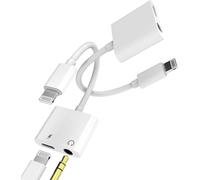 Lightning To 3.5mm Jack Adapter For Headphones (2 Pack)-Aux Cable Accessories For Iphone 14 13 For Ipad-Earphone Car Radio Charger-Double Headphone Extension