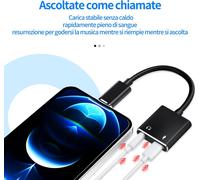 Lightning To 3.5mm Jack Adapter For Iphone 14 (2in1) Splitter Earphone Aux Cable Audio Charger Accessories For Apple For Ipad Earphone Headphone Adapter Fast Charging Cable Extender Dongle