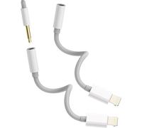 Lightning To 3.5mm Jack Adapter (Pack Of 2) Headphone Microphone Dongle Car Aux Cable For Apple Iphone 14 13 12 11 Pro Max For Ipad Mini Earphone Aux Connector Audio Headphone Accessories