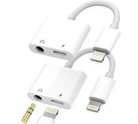 Lightning To Jack Adapter 3.5 Headphone 2 In 1 (2-Pack) For Apple Iphone 14 13 12 11 Pro Max Mini For Ipad Air Earphone Charger Aux Cable Car Dongle Aux Headphone Audio Connector