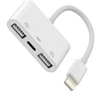 Lightning to USB Adapter for iPhone OTG (3 in 1) Fast Charger, Keyboard, USB Flash Drive, Card Reader, Camera, Mouse, Hub, Charging Accessories, 14 13 12 11 Pro Max, Mini