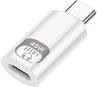 Lightning To Usb-C Audio Adapter,45w Pd Fast Charge,480mbps Transfer Rate,Usb-C To Lightning Headphone Adapter For Iphone 16/15 Pro Max Plus,Ipad Air/Pro,Macbook,1 Pack/White