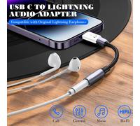 Lightning To Usb C Headphone Audio Adapter-Type-C Compatible Converter-Hi-Fi Hands-Free Calling And Line Control-Compatible With Smartphones/Tablets/Pc-White