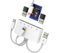 Lightning USB C USB to Micro SD Card Reader OTG 3.0 Cable Fast Charge for Apple iPhone15 for iPad Mac PC Compatible for Samsung Card Reader TF Memory Stick Adapter Camera Memory