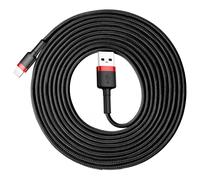 Lightning-USB-Kabel Baseus Cafule 2A 3m, schwarz-rot