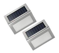 LightOutdoor, Lot de 2 Appliques solaires de Jardin, escalier, éclairage extérieur à LED, 3 LED, étanche, en Acier Inoxydable, éclairage Public