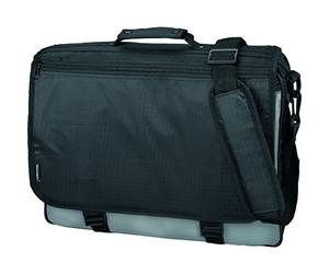 Lightpak Umhängetasche WAVE, aus strapazierfähigem Polyester, ca. 31 × 40 10 cm, schwarz/grau Sac bandoulière, Noir (schwarz grau)