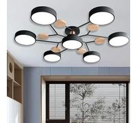 Lights Ceiling Modern LED Pendant 31.49 inch Bed 6 Hotel Embedded 72W Black Pendant 3000k/4000k/6000k Temperature (Black, 7 Lamp)