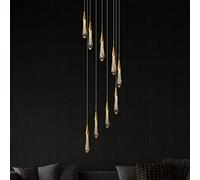 Lights Fixtures Dimmable LED Gold Light Teardrop Crystal Pendant Lighting for Kitchen Island Bedroom Hallway Entryway