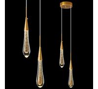 Lights Fixtures Dimmable LED Gold Light Teardrop Crystal Pendant Lighting for Kitchen Island Bedroom Hallway Entryway