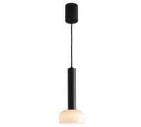 Lights Indoor Aluminum Kitchen Island Nordic Modern 7W Led Hanging Lamp With Glass Lampshade Cylindrical Adjustable Hanging Ceiling Lights For Bedroom Dining Room Bar/Black/Neutral Light