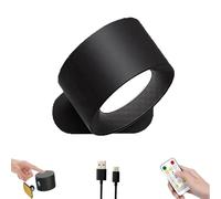 Lights of Sweden Wall Lamps, Wireless Charging with Remote Control, 360° Rotating Magnetic Base and Punch-Free Base, 3 Color Temperatures and Adjustable Brightness for Bedroom, Hallway (1Pcs-B)