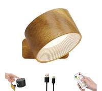 Lights of Sweden Wall Lamps, Wireless Charging with Remote Control, 360° Rotating Magnetic Base and Punch-Free Base, 3 Color Temperatures and Adjustable Brightness for Bedroom, Hallway (1Pcs-M)