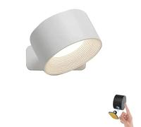 Lights of Sweden Wall Lights, Lights of Sweden Wall Lamps, 360 Rotate Wireless Wall Light with 12-Color LED Remote, Rechargeable Wall Mounted Sconces(White,1pcs)