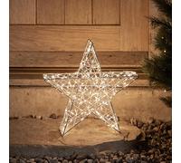 Lights4fun 35 cm 3 en 1 LED étoile Figurine minuterie Éclairage de Noël extérieur et intérieur