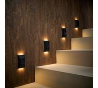 Lights4fun 4 appliques murales solaires haut et bas