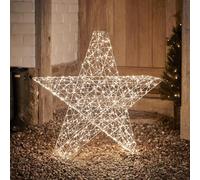 Lights4fun 82 cm 3 en 1 étoile LED Figurine minuterie Éclairage de Noël extérieur et intérieur