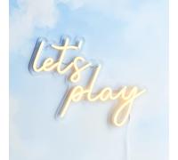 Lights4fun Applique murale néon LED Let's Play sur l'électricité Intérieur Décoration de chambre d'enfant