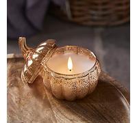 Lights4fun Bougie Citrouille TruGlow® en Verre Moucheté á Piles Automne Déco Halloween Intérieur