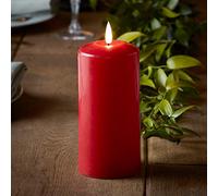 Lights4fun Bougie Pilier TruGlow® Rouge de 15cm à LED Vacillante Blanc Chaud