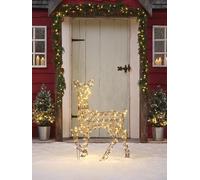 Lights4fun - Cerf en rotin Studley avec Deux LED