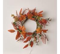 Lights4fun Couronne d'automne avec Feuilles d’Érable Artificielles de 40 cm pour Porte d’Entrée Décoration d'Intérieur