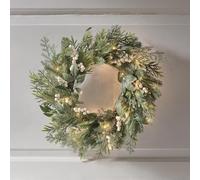 Lights4fun Couronne de Baies Blanches