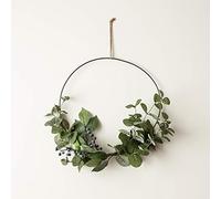 Lights4fun Couronne de Noël Eucalyptus et Baies de 35cm