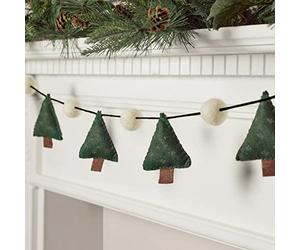 Lights4fun Déco Guirlande de Noël avec Sapins en Feutre d'1,30m pour Intérieur