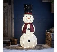 Lights4fun Décoration de Noël Bonhomme de Neige Lumineux avec 50 LED Blanc Chaud pour Extérieur