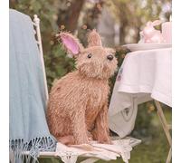 Lights4fun Décoration de Pâques Lapin Lumineux avec 35 LED Blanc Chaud à Piles pour Intérieur et Extérieur