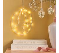 Lights4fun Décoration d'œufs de Pâques éclairés - 30 LED blanc chaud - Avec minuterie de 6 h - Fonctionne avec piles - Décoration printemps pour table et salon - Hauteur : 15 cm