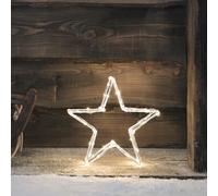 Lights4fun Étoile Lumineuse Autoportante de 30 cm en Acrylique à Piles avec Minuterie Déco de Noël pour Intérieur et Extérieur