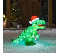 Lights4fun Figurine Lumineuse LED en Acrylique de Dinosaure des Années 80 pour Décoration de Noël Intérieur et Extérieur