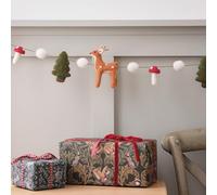 Lights4fun Guirlande de Noël en Feutre avec Sapins de Noël, Rennes et Champignons de 1,75 m Guirlande Suspendue Décoration pour Intérieur