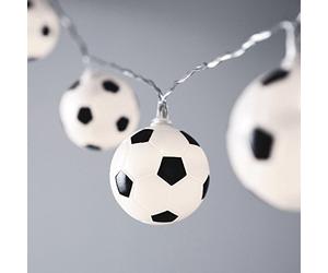 Lights4fun Guirlande Lumineuse 10 Ballons de Foot à LED Blanches pour Intérieur
