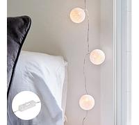 Lights4fun Guirlande Lumineuse 20 Boules en Coton à LED Blanc Chaud sur Prise pour Intérieur