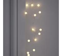 Lights4fun Guirlande Lumineuse à 80 LED Blanc Chaud Lumières en Forme de Sphère à Piles avec Minuterie Décoration pour Intérieur