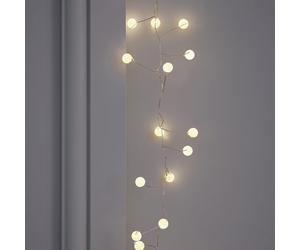 Lights4fun Guirlande Lumineuse à 80 LED Blanc Chaud Lumières en Forme de Sphère à Piles avec Minuterie Décoration pour Intérieur