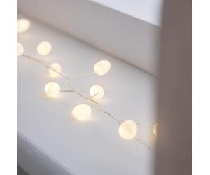 Lights4fun Guirlande Lumineuse à 99 Micro LED Blanc Chaud avec Lumières en Sphère et Minuterie Décoration Intérieure