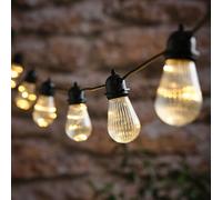 Lights4fun Guirlande lumineuse à ampoules à incandescence - Micro LED blanc chaud - Fonctionne avec piles avec minuterie - Décoration d'intérieur et d'extérieur - Longueur : 2,70 m