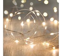 Guirlande Lumineuse Argentée 50 Micro LED Blanc Chaud