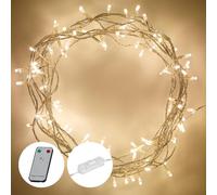 Lights4fun Guirlande lumineuse avec 100 LED blanc chaud, Plastique, Weiß, 100 LEDs