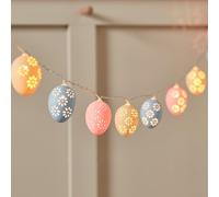 Lights4fun Guirlande Lumineuse de 10 Œufs de Pâques Pastel LED Blanc Chaud à Piles pour Intérieur et Extérieur