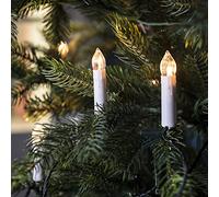 Lights4fun Guirlande Lumineuse de Noël avec 20 Bougies Blanches LED Blanc Chaud à Pince pour Sapin avec Minuterie Décoration de Noël pour Intérieur
