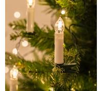 Lights4fun Guirlande Lumineuse de Noël avec 50 Bougies Crèmes LED Blanc Chaud à Pince pour Sapin Décoration de Noël pour Intérieur